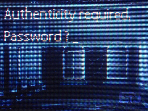 Blog image digitized house exterior with text authenticity required, password?