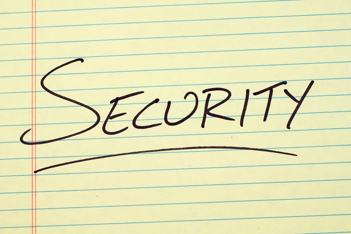 Blog image security written on a yellow legal pad