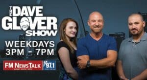 TN radio Dave Glover show promotional image three people standing with st louis city background
