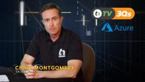 TNtv screen shot Chris Montgomery speaks about azure with dark blue background