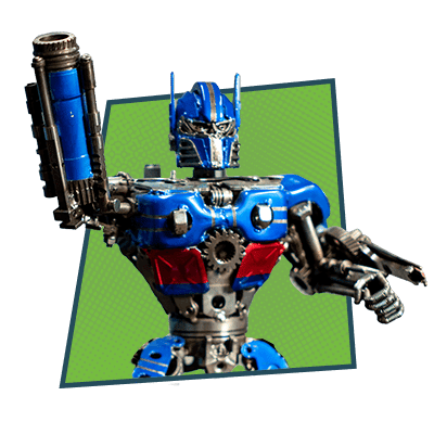 ThrottleNet blue and green robot