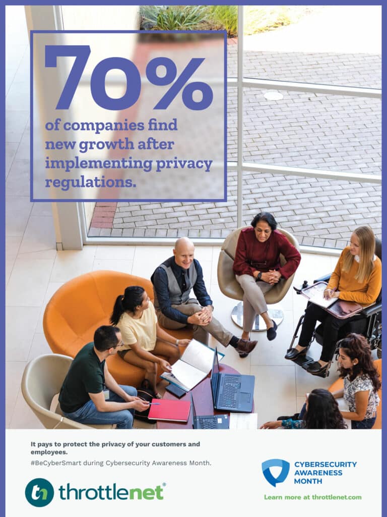 new company growth and privacy regulations - cybersecurity awareness poster