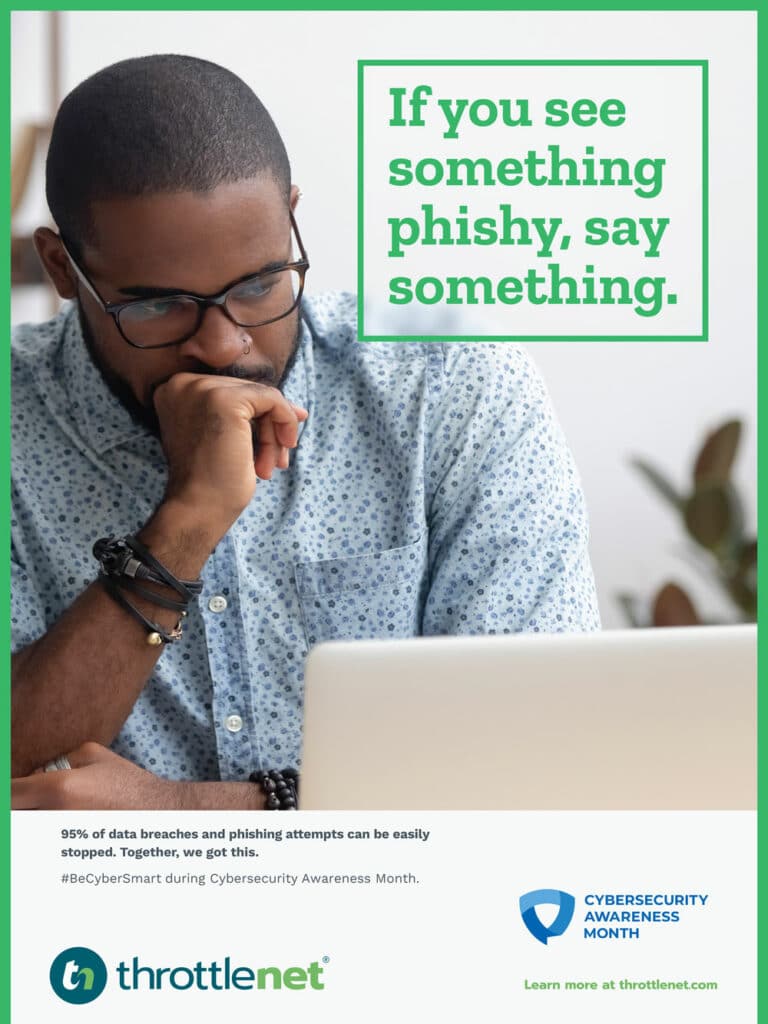 if you see something phishy, say something - cybersecurity awareness poster