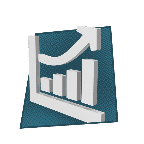 Line graph showing upward movement