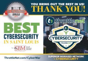 Image of Small Business Monthly recognizing Throttlenet as best cybersecurity in st. louis